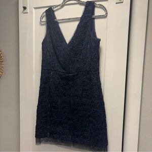 BCBG Maxazria Blue Lace Dress Size 12